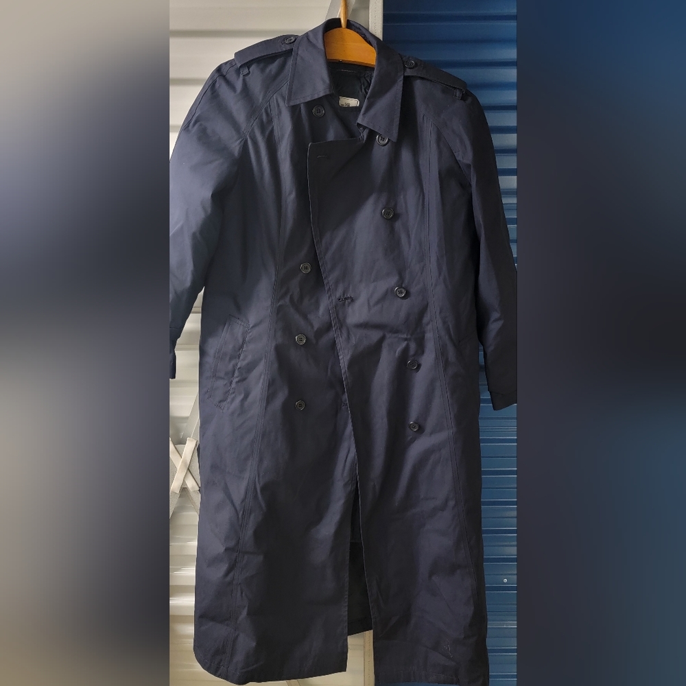 Vintage  US Military Black All Weather Trench size 14 R